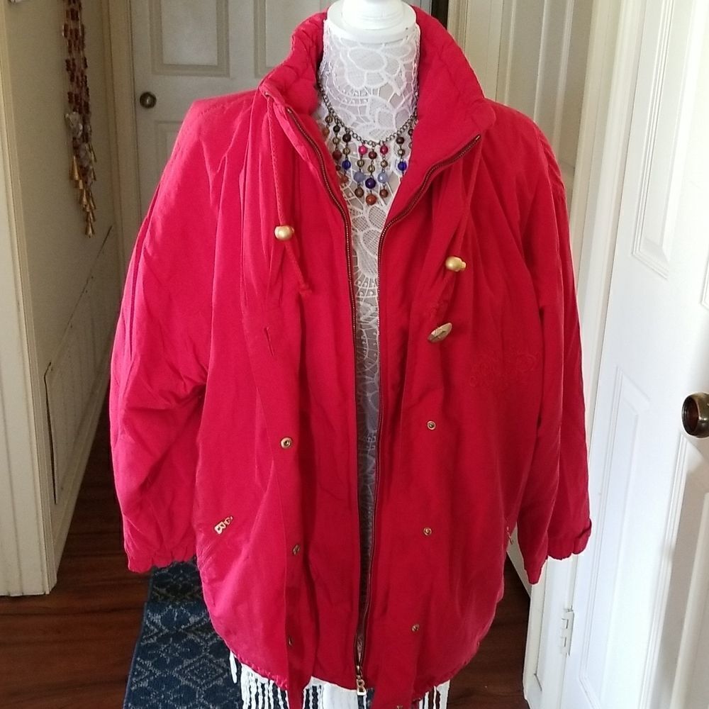 Bogner Luxury Ski and Snow Ruby Red Jacket Vintage Apres-ski Retro 80's Y2K Sz 8